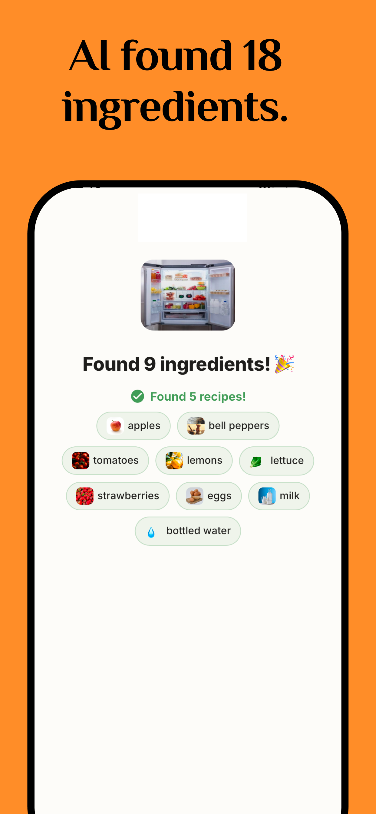 AI detected 18 ingredients