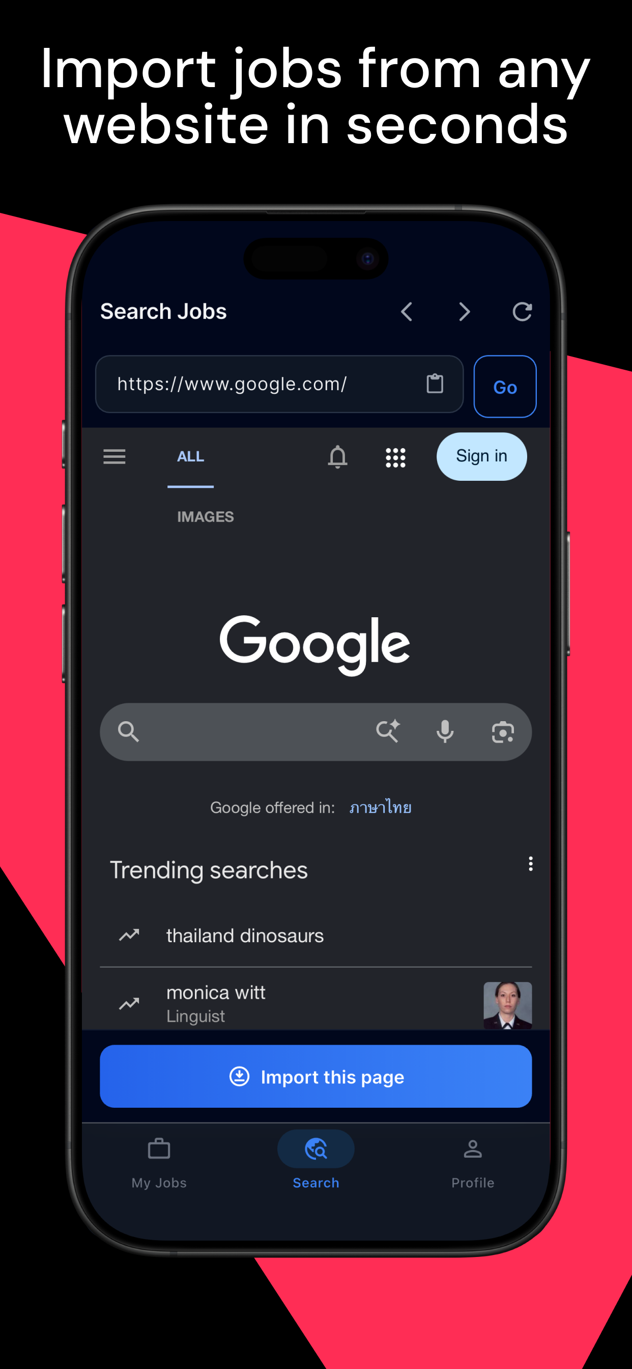 Import jobs from any website in seconds