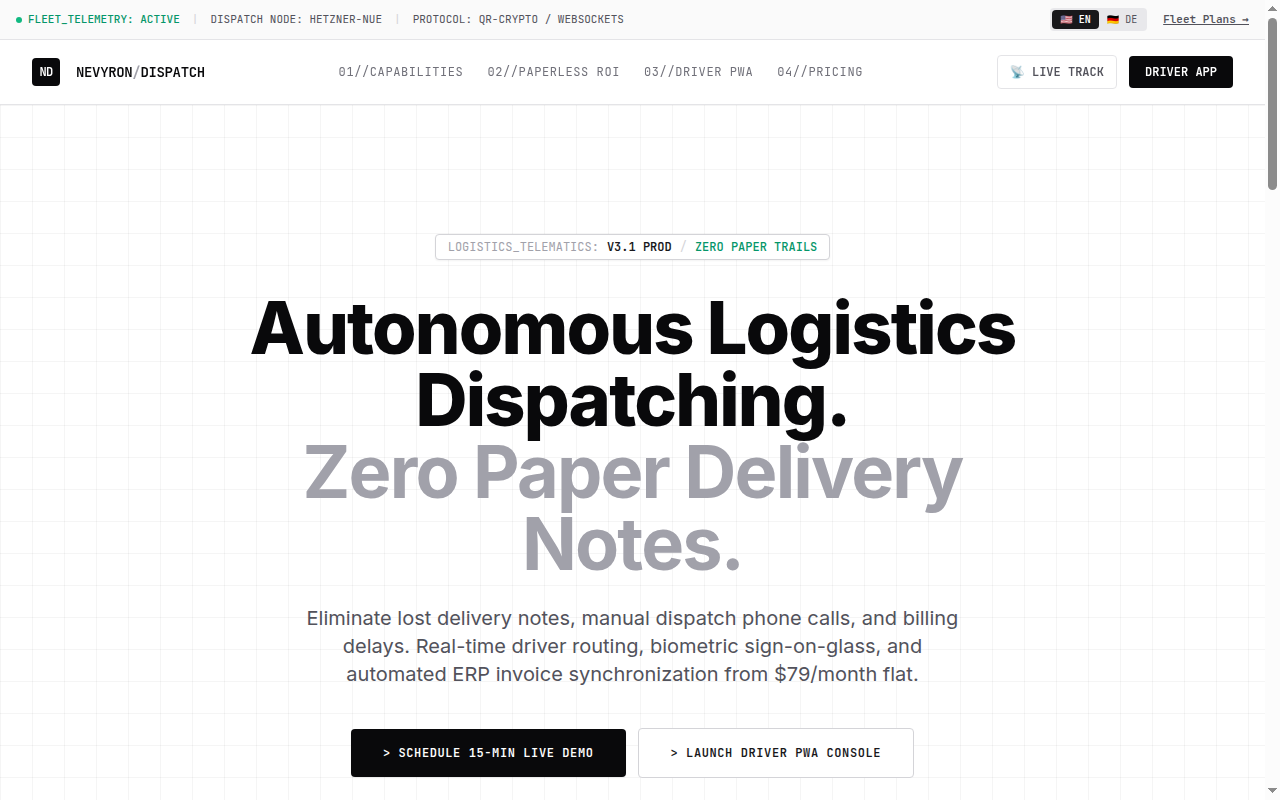 Nevyron Dispatch — Service Desk
